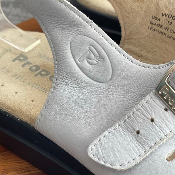 Propet Sandals Womens 12 X 2E Extra Wide Light Blue 3 Strap Comfort Slingback - Picture 3 of 16